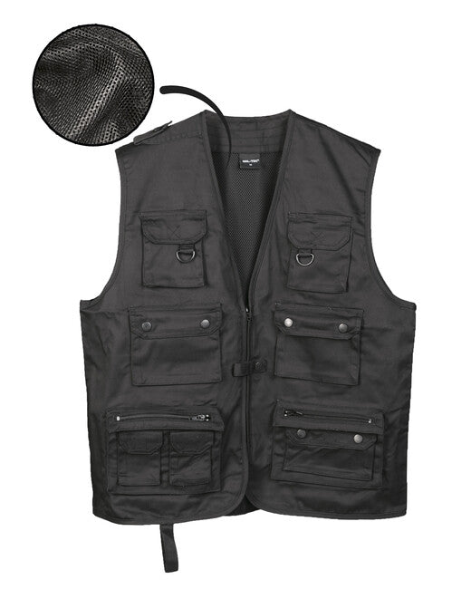 Mil-Tec Hunting Vest with Mesh, Black