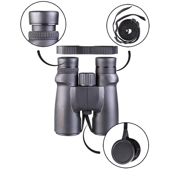 Mil-Tec Binoculars 8x42 Waterproof with Case, Black