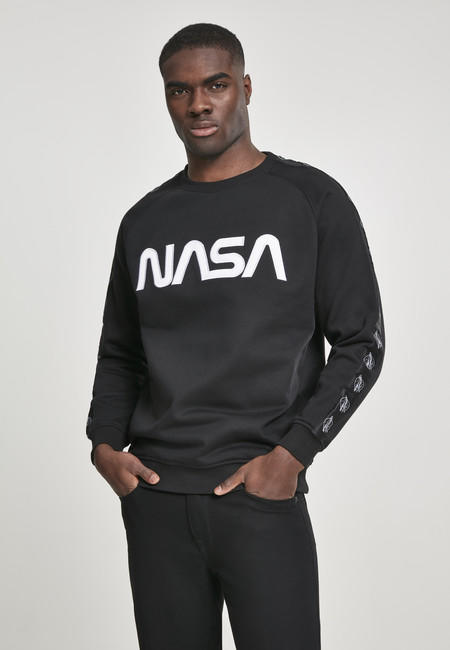 Urban Classics NASA Wormlogo Rocket pulover moški, črna