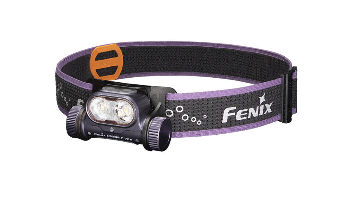 Fenix HM65R-T V2.0 polnilna naglavna svetilka, temno vijolična