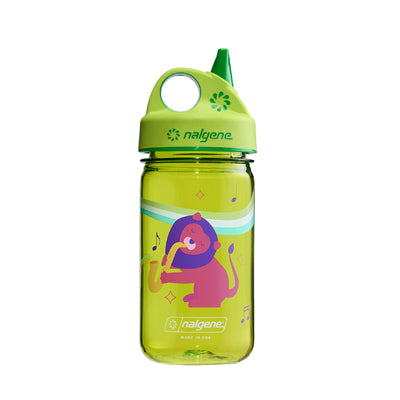 Nalgene Grip-n-Gulp Sustain steklenica za otroke na vodo 0,35 l s pokrovom, zelena, glasbeni lev