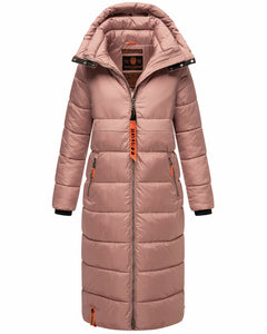 Navahoo Kristallblume women's long winter jacket with hood, pastel purple