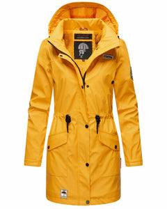 Navahoo Deike women's winter rain jacket with hood, Amber yellow