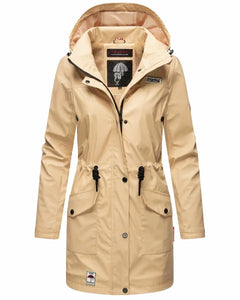 Navahoo Deike women's winter rain jacket with hood, beige