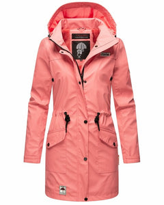 Navahoo Deike women's winter jacket with hood for rain, Rose coral