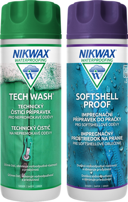 Nikwax Twin Tech Wash / Softshell Proof Wash-In 300ml 2-Pack