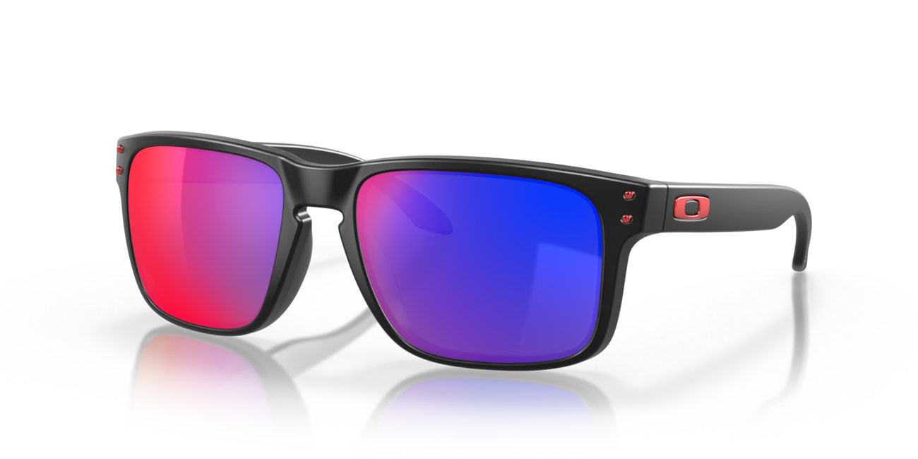 Oakley HOLBROOK sončna očala s okvirjem Matte Black in stekli Positive Red Iridium, 57