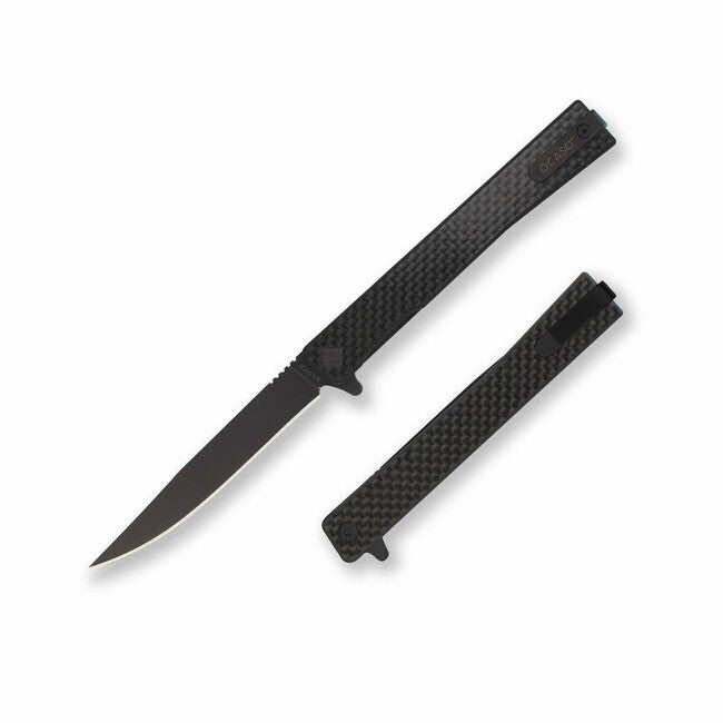 OCASO Solstice Folding Knife Carbon Fiber Black Straight