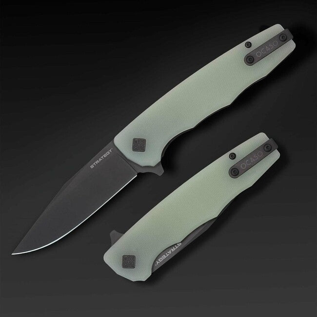 OCASO Strategy Folding Knife Jade G-10 Black PVD