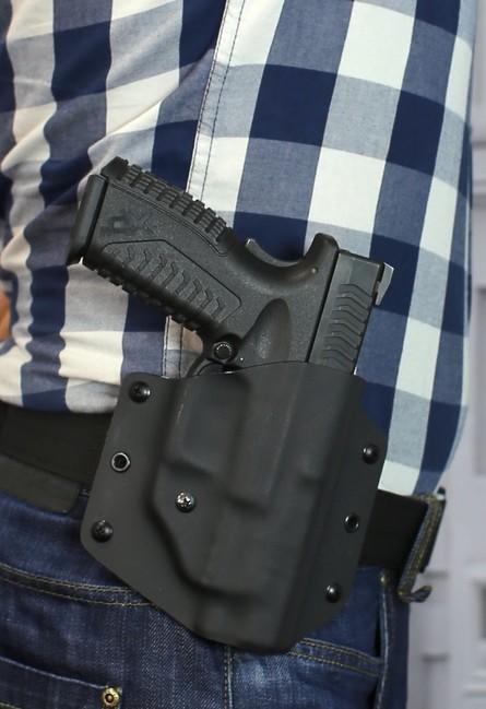 Falco CZ P07 kydex opaskové pancake puzdro, čierne pravé