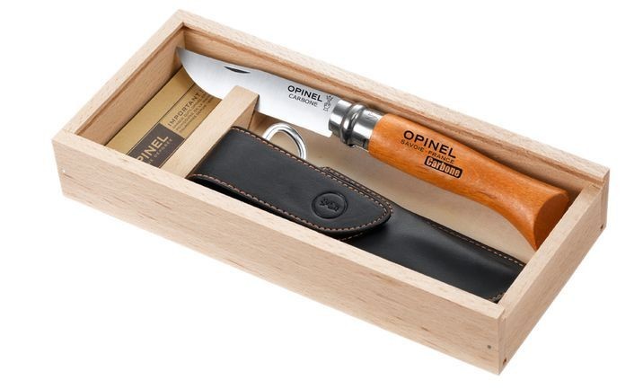 OPINEL N08 nož ogljikov, 19 cm, s tokom