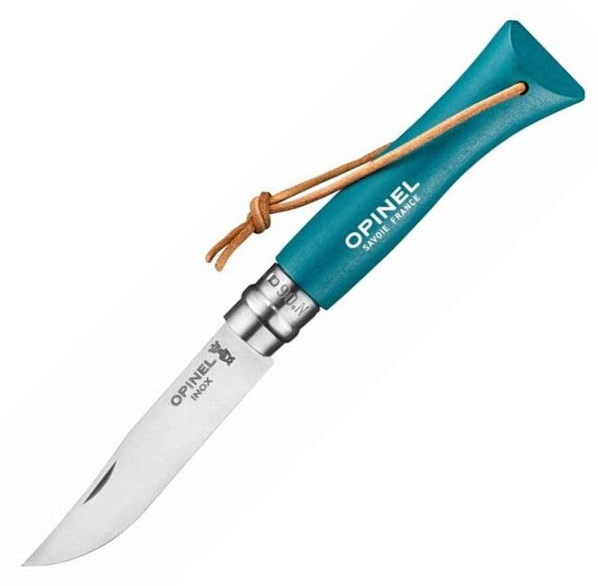 Opinel VRI N°06 Inox Trekking Folding Knife, Turquoise