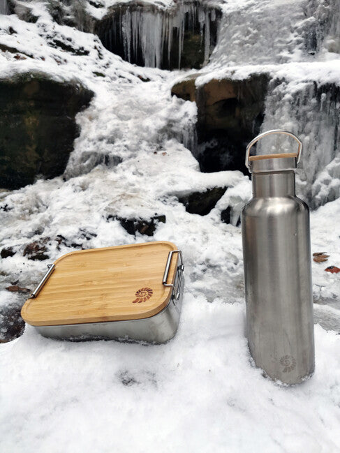 Origin Outdoors Bamboo-Clip Lunch Box Stainless Steel 1.2L