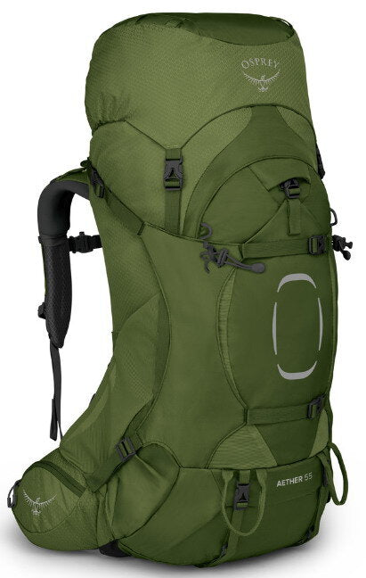 Osprey Aether 55 II Hiking Backpack, Garlic Mustard Green