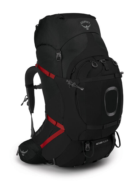 Osprey Aether Plus 85 Hiking Backpack, Black