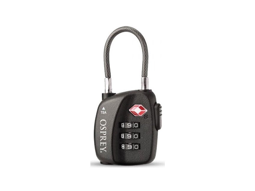 OSPREY TSA 3 DIAL CABLE LOCK zaklep, črna