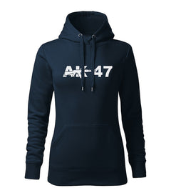 DRAGOWA ženski pulover s kapuco AK-47 320 g/m², temno modra