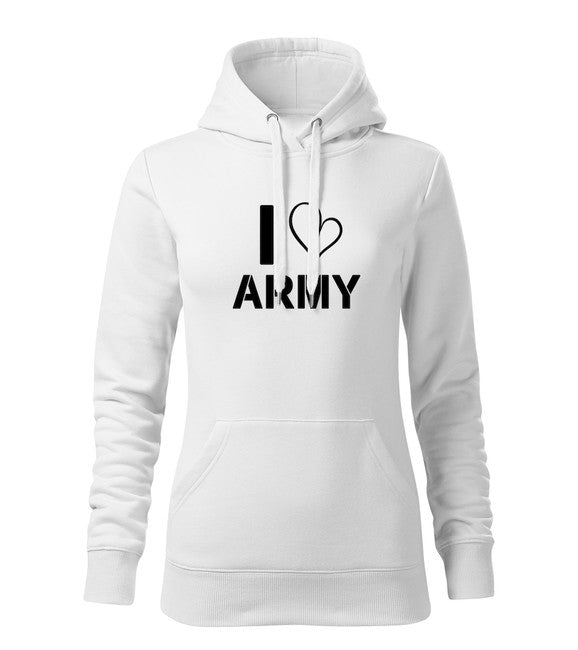 DRAGOWA i love army pulover s kapuco, ženski