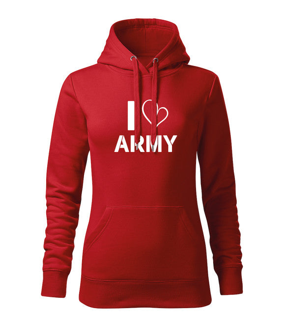 DRAGOWA i love army pulover s kapuco, ženski