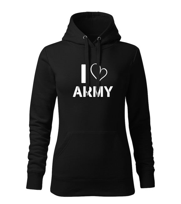 DRAGOWA i love army pulover s kapuco, črna