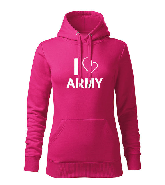 DRAGOWA i love army pulover s kapuco, ženski