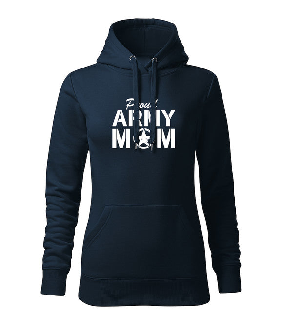 DRAGOWA proud army mom pulover s kapuco, ženski