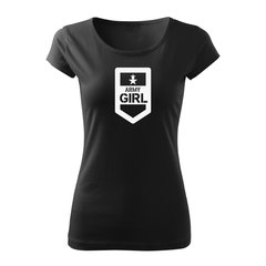 DRAGOWA ženska majica s kratkimi rokavi army girl 150 g/m², črna