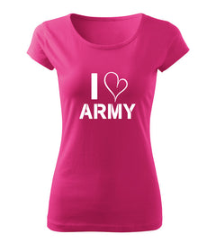 DRAGOWA γυναικείο μπλουζάκι I love army 150 g/m², ροζ