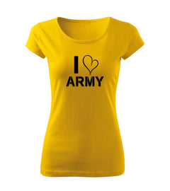 DRAGOWA γυναικείο μπλουζάκι I love army 150 g/m², κίτρινο