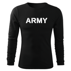 DRAGOWA Fit-T majica z dolgimi rokavi army 160 g/m², črna
