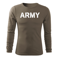 DRAGOWA Fit-T majica z dolgimi rokavi army 160 g/m², olivna