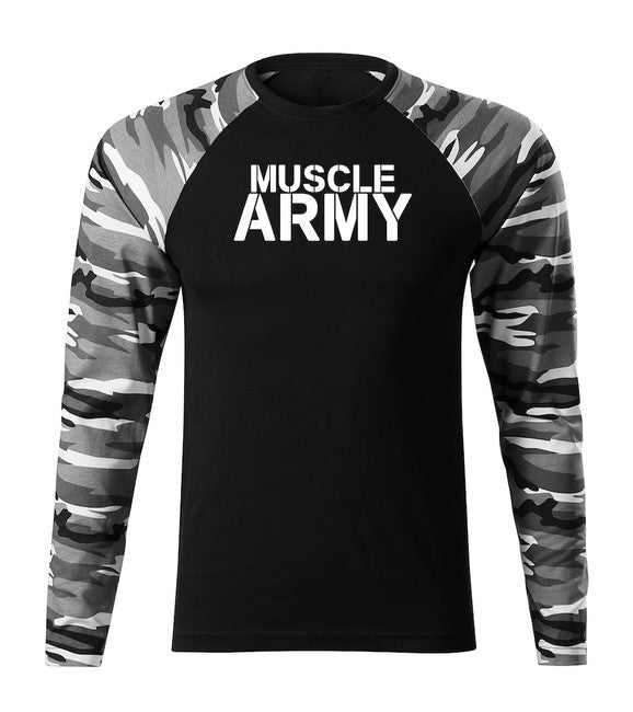 DRAGOWA Fit-T majica z dolgimi rokavi muscle, vojaško zelena