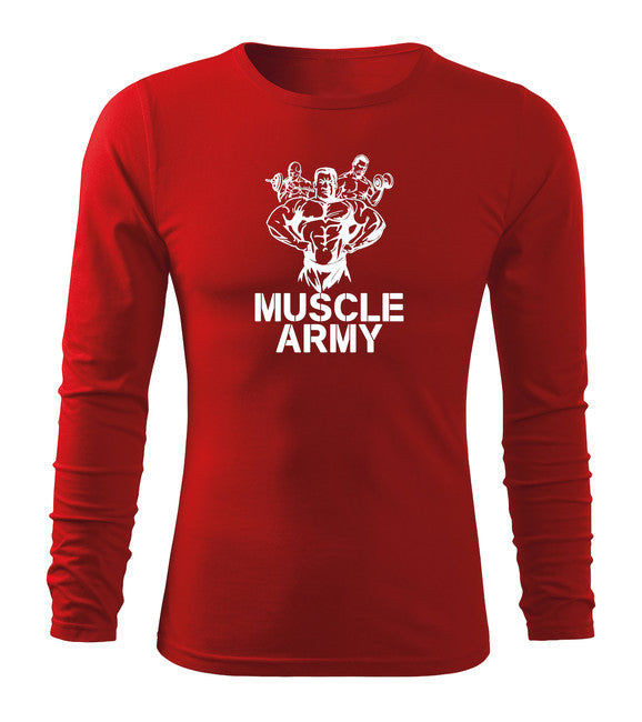 DRAGOWA Fit-T muscle majica z dolgimi rokavi, vojaško ekipa