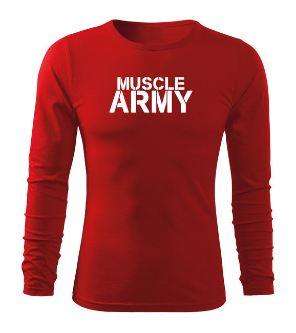 DRAGOWA Fit-T majica z dolgimi rokavi muscle vojaško zelena