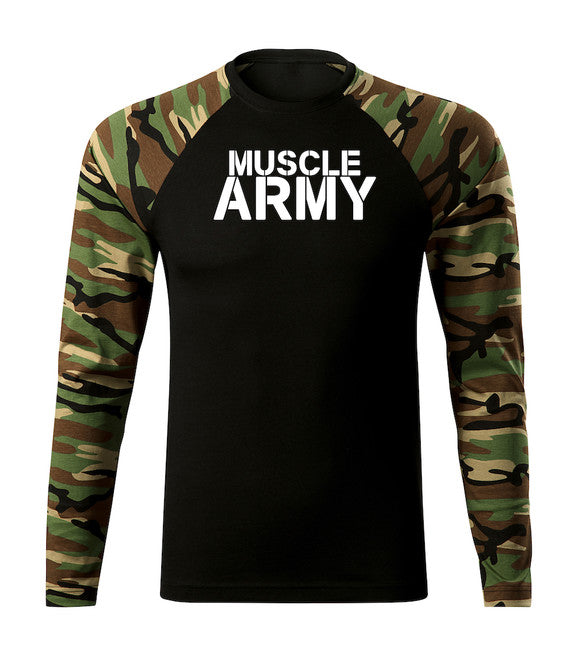 DRAGOWA Fit-T majica z dolgimi rokavi muscle, vojaška