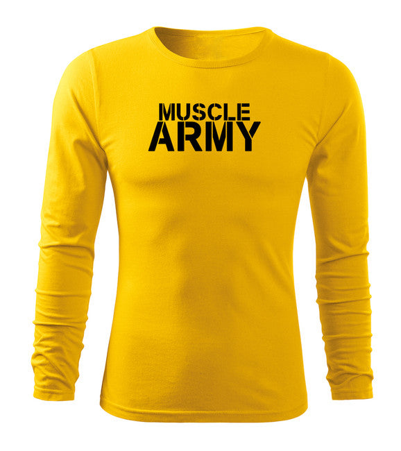 DRAGOWA Fit-T majica z dolgimi rokavi muscle vojaško zelena