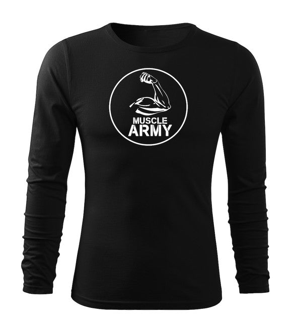 DRAGOWA Fit-T majica z dolgimi rokavi muscle army biceps