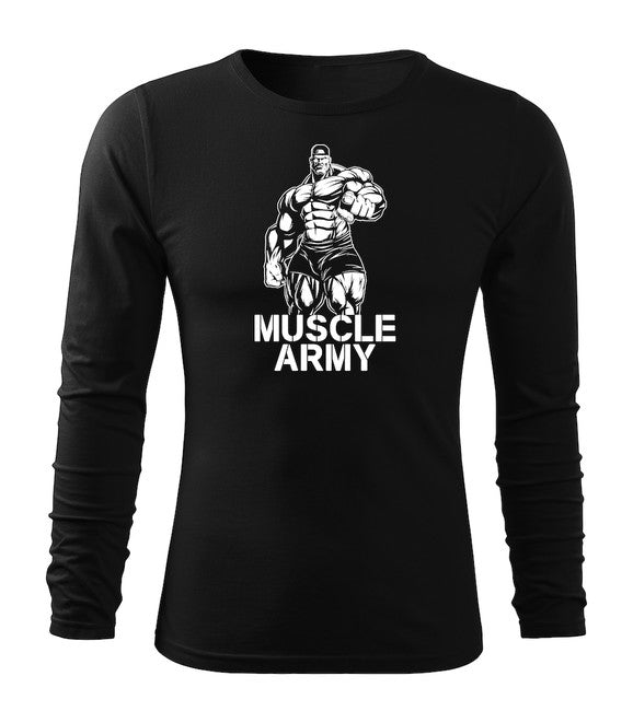 DRAGOWA Fit-T majica z dolgimi rokavi muscle, army man