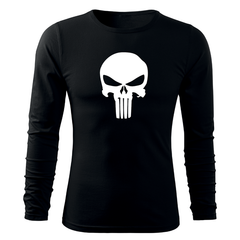 DRAGOWA Fit-T majica z dolgimi rokavi Punisher 160 g/m², črna