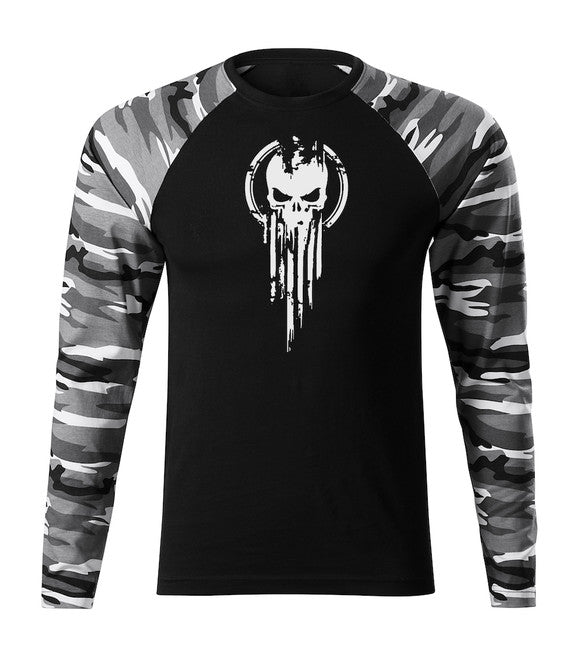 DRAGOWA Fit-T majica z dolgimi rokavi skull