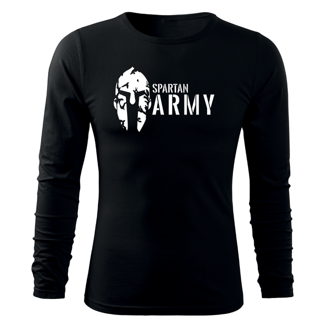 DRAGOWA Fit-T majica z dolgimi rokavi 160g/m2 spartan army, črna