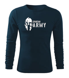 DRAGOWA Fit-T majica z dolgimi rokavi Spartan army 160 g/m², temno modra