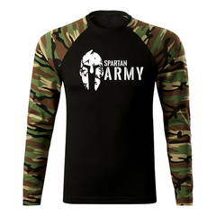 DRAGOWA Fit-T majica z dolgimi rokavi Spartan army 160 g/m², woodland