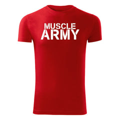 DRAGOWA fitnes majica muscle army 180 g/m², rdeča