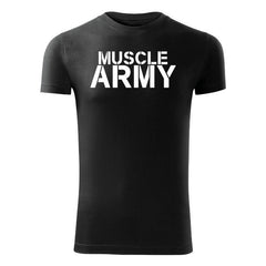 DRAGOWA fitnes majica muscle army 180 g/m², črna