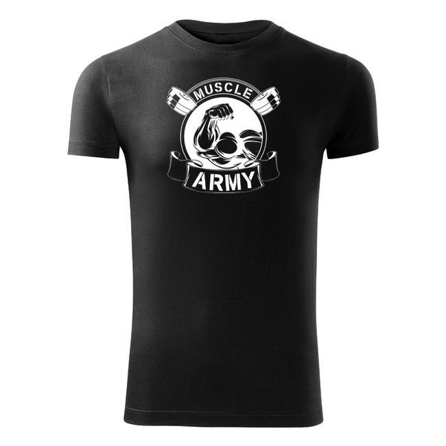 DRAGOWA Muscle Army Original fitness majica 180g/m2, črna