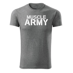 DRAGOWA fitnes majica muscle army 180 g/m², siva