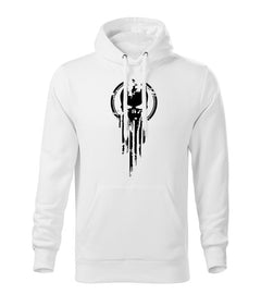 DRAGOWA moški pulover s kapuco skull 320 g/m², bela