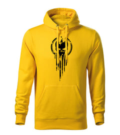 DRAGOWA moški pulover s kapuco skull 320 g/m², rumena