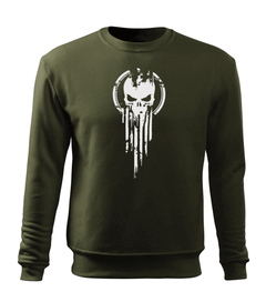 DRAGOWA ανδρικό φούτερ skull 300 g/m², λαδί